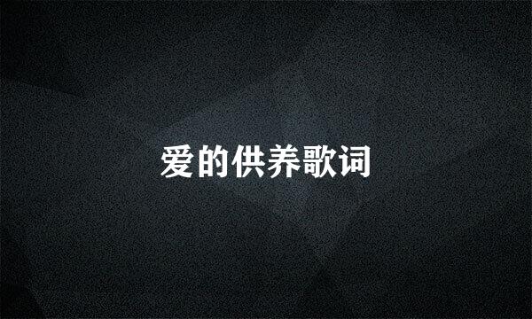 爱的供养歌词