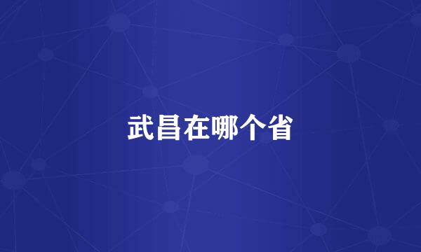 武昌在哪个省