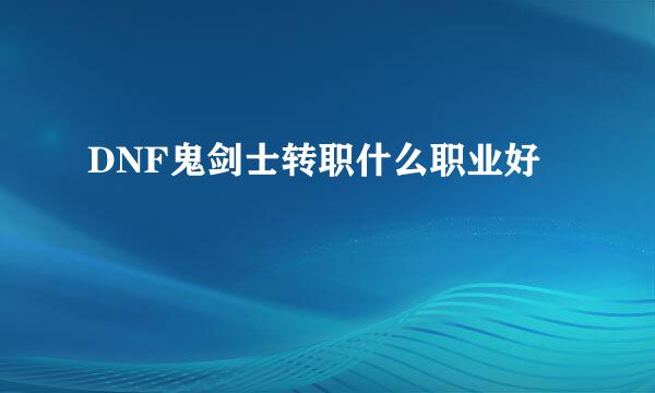 DNF鬼剑士转职什么职业好