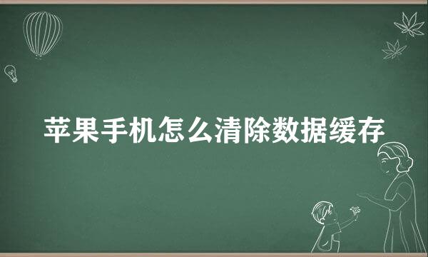苹果手机怎么清除数据缓存