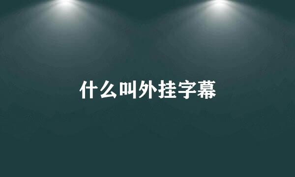 什么叫外挂字幕