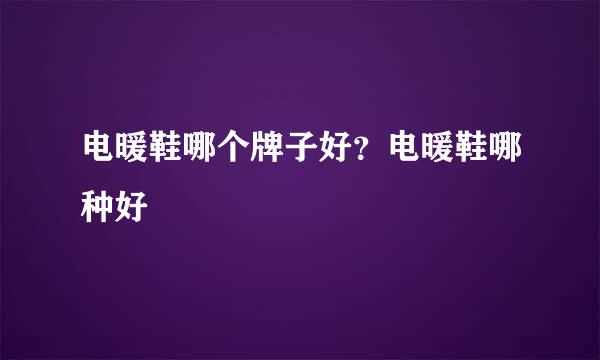 电暖鞋哪个牌子好？电暖鞋哪种好