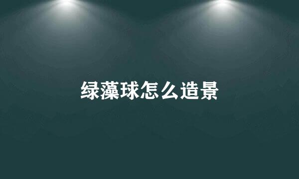 绿藻球怎么造景