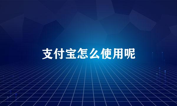 支付宝怎么使用呢