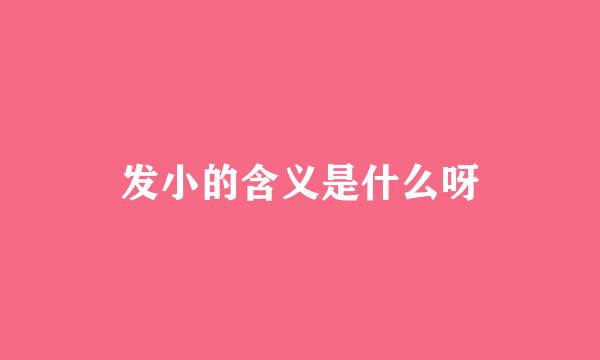 发小的含义是什么呀
