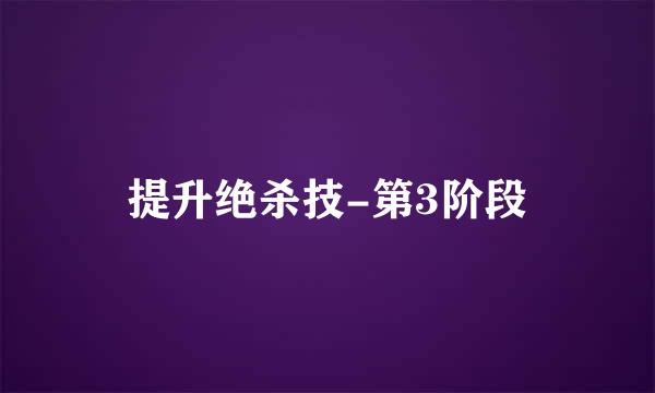 提升绝杀技-第3阶段