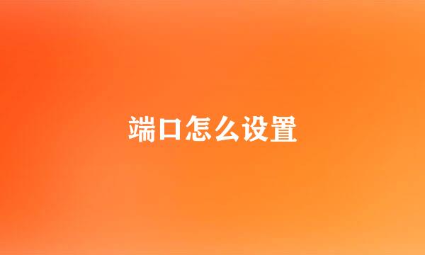 端口怎么设置