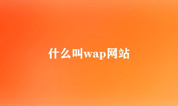 什么叫wap网站