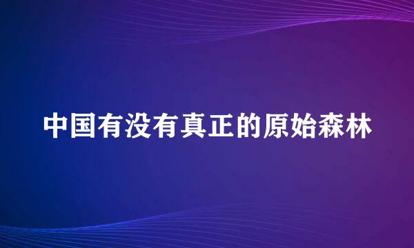 中国有没有真正的原始森林