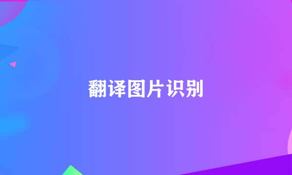 翻译图片识别