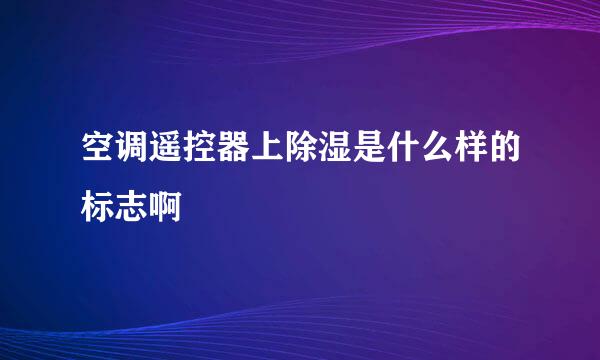 空调遥控器上除湿是什么样的标志啊