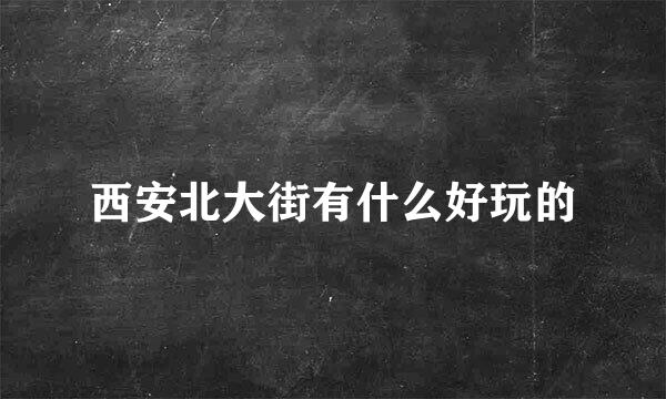 西安北大街有什么好玩的