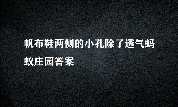帆布鞋两侧的小孔除了透气蚂蚁庄园答案