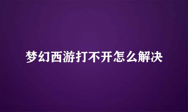 梦幻西游打不开怎么解决