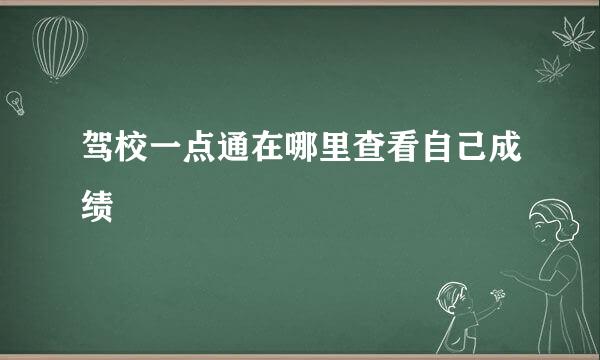 驾校一点通在哪里查看自己成绩