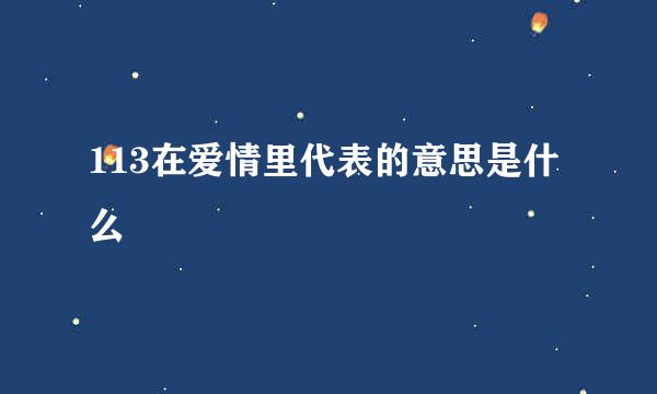 113在爱情里代表的意思是什么