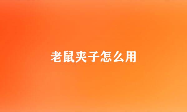 老鼠夹子怎么用