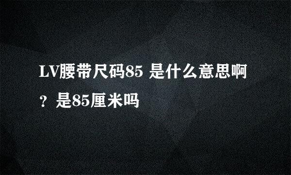 LV腰带尺码85 是什么意思啊？是85厘米吗