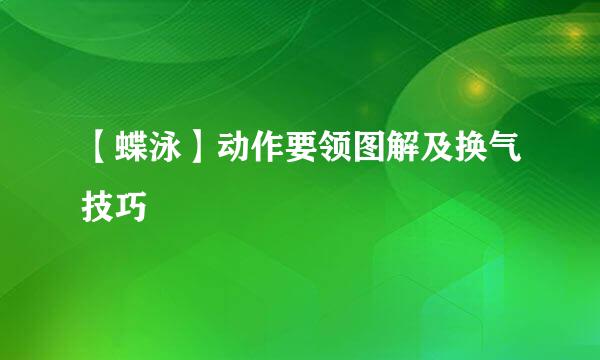 【蝶泳】动作要领图解及换气技巧