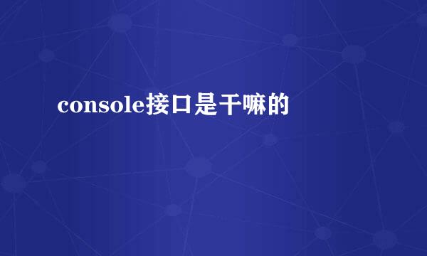 console接口是干嘛的