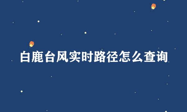 白鹿台风实时路径怎么查询