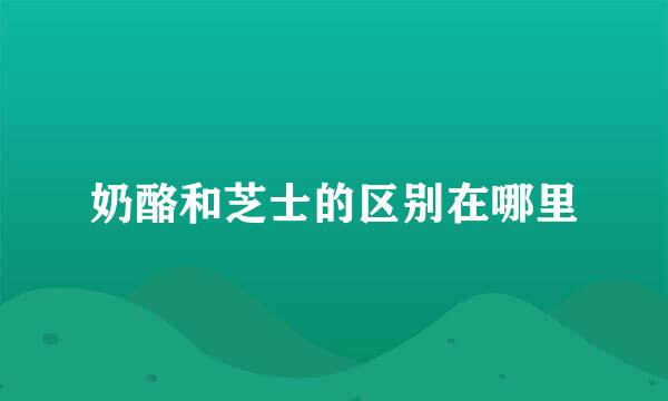 奶酪和芝士的区别在哪里