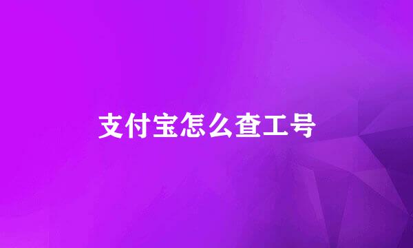 支付宝怎么查工号