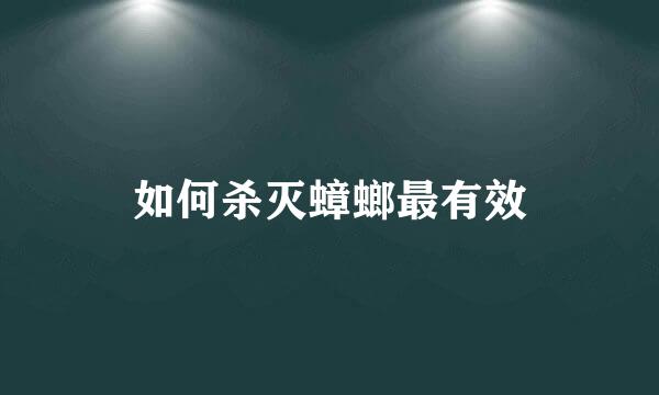 如何杀灭蟑螂最有效