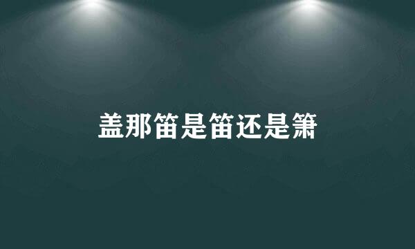 盖那笛是笛还是箫