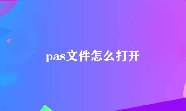 pas文件怎么打开