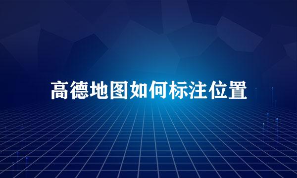 高德地图如何标注位置