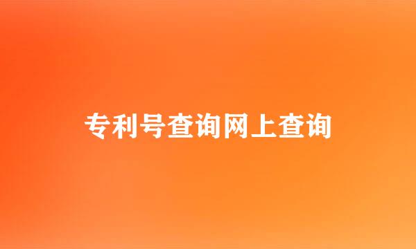 专利号查询网上查询