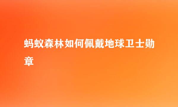 蚂蚁森林如何佩戴地球卫士勋章