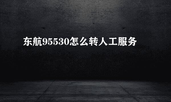 东航95530怎么转人工服务