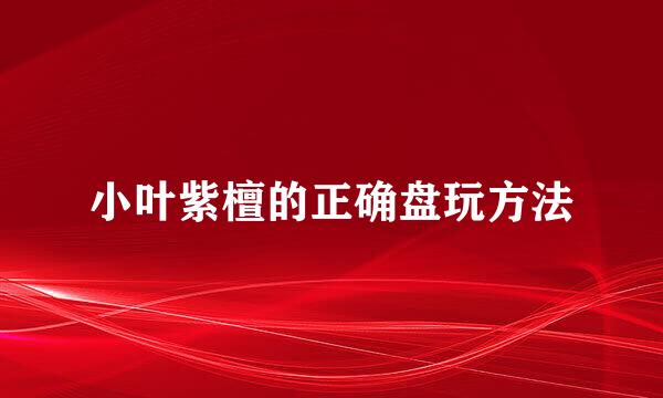 小叶紫檀的正确盘玩方法