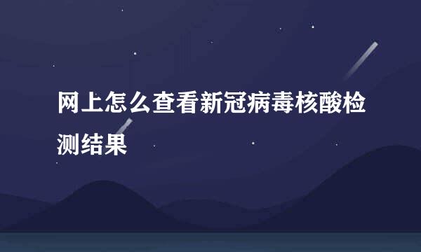 网上怎么查看新冠病毒核酸检测结果