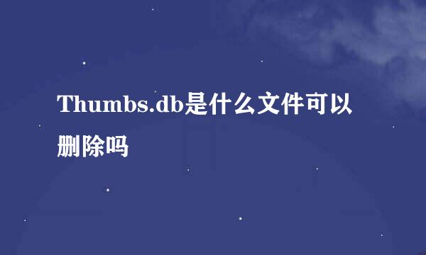 Thumbs.db是什么文件可以删除吗