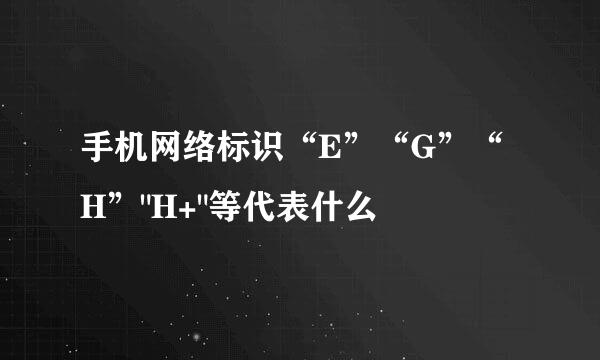 手机网络标识“E”“G”“H”
