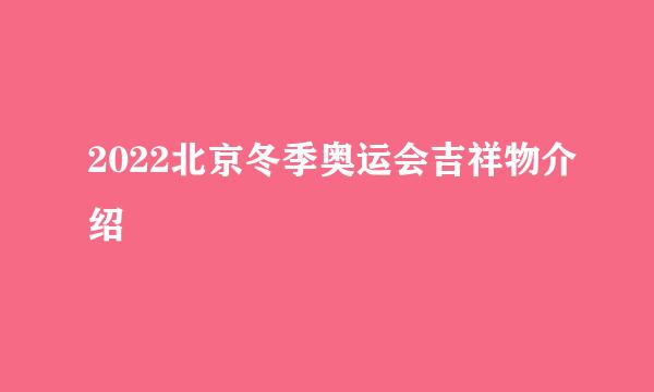2022北京冬季奥运会吉祥物介绍