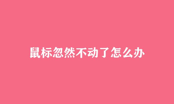 鼠标忽然不动了怎么办