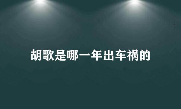 胡歌是哪一年出车祸的