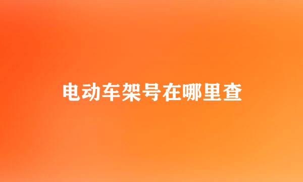 电动车架号在哪里查