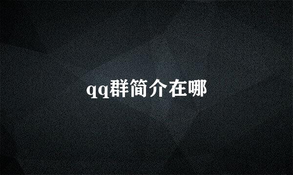 qq群简介在哪