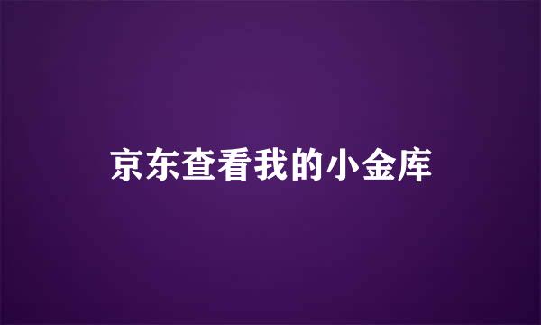 京东查看我的小金库
