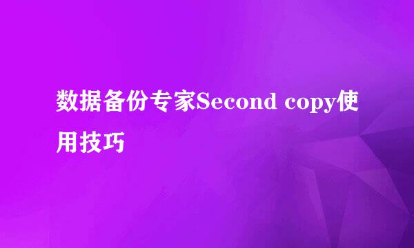 数据备份专家Second copy使用技巧