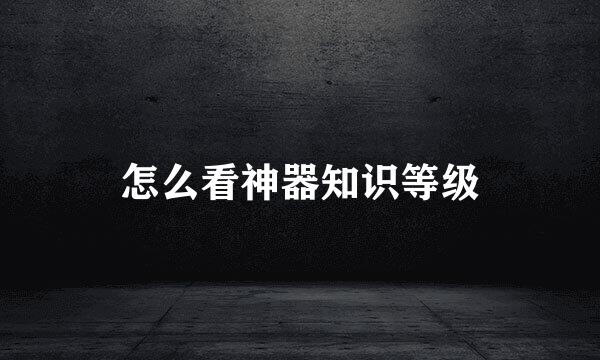 怎么看神器知识等级