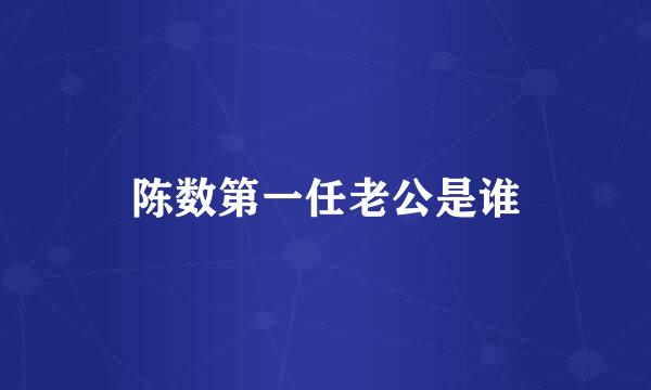 陈数第一任老公是谁