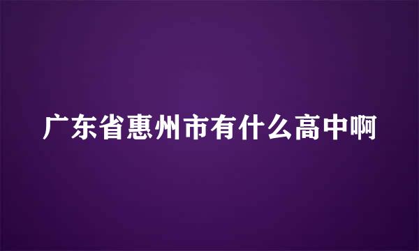 广东省惠州市有什么高中啊
