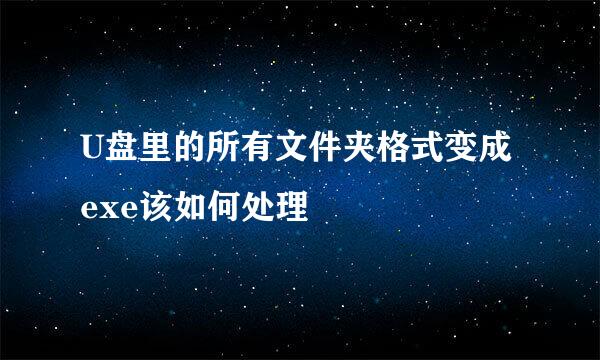 U盘里的所有文件夹格式变成exe该如何处理