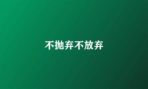 不抛弃不放弃